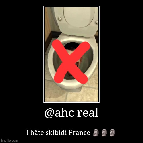 I hâte france and skibidi | @ahc real | I hâte skibidi France ??? | image tagged in funny,demotivationals | made w/ Imgflip demotivational maker