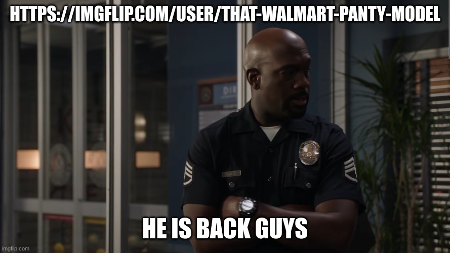 Sargent gray | HTTPS://IMGFLIP.COM/USER/THAT-WALMART-PANTY-MODEL; HE IS BACK GUYS | image tagged in sargent gray | made w/ Imgflip meme maker