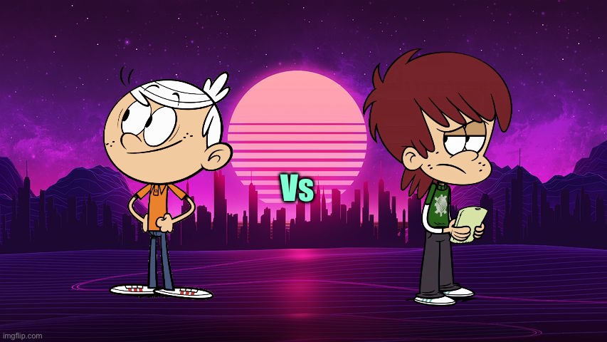 Lincoln Loud vs. Chandler McCann | Vs | image tagged in retrowave background,lincoln loud,the loud house,nickelodeon,deviantart,meme | made w/ Imgflip meme maker