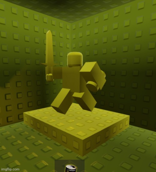 Olive statue. It's like a gold statue but it's just dark yellow | image tagged in roblox | made w/ Imgflip meme maker