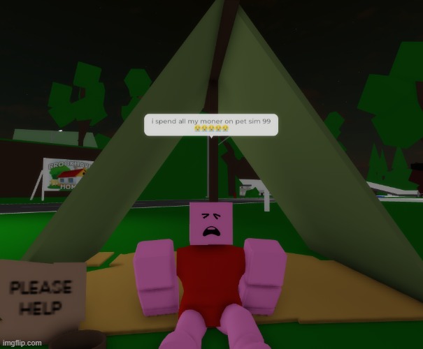 sad roblox gambler | image tagged in gaming,gambling,roblox meme,peppa pig,homeless,broke | made w/ Imgflip meme maker