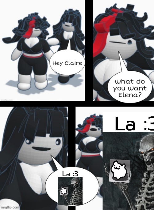 Claire shoving Elena | image tagged in claire shoving elena | made w/ Imgflip meme maker