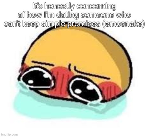 Mf won't stop coming back | It's honestly concerning af how I'm dating someone who can't keep simple promises (emosnake) | image tagged in amb shamb bbbmba | made w/ Imgflip meme maker