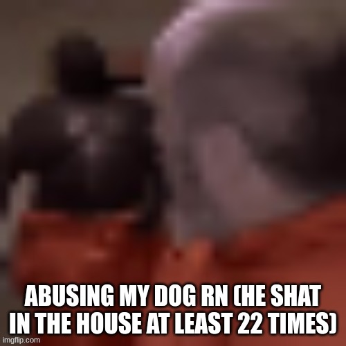 Now you better hang up that computer call | ABUSING MY DOG RN (HE SHAT IN THE HOUSE AT LEAST 22 TIMES) | image tagged in now you better hang up that computer call | made w/ Imgflip meme maker