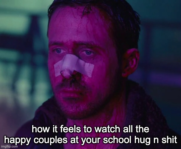 i need physical affection dear god it hurts | how it feels to watch all the happy couples at your school hug n shit | image tagged in sad ryan gosling | made w/ Imgflip meme maker