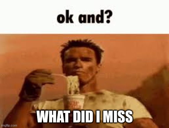 ok and? | WHAT DID I MISS | image tagged in ok and | made w/ Imgflip meme maker