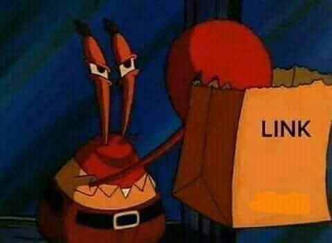 Mr. Krabs Link Bag Blank Meme Template