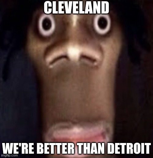 cleveland bruh | CLEVELAND; WE'RE BETTER THAN DETROIT | image tagged in quandale dingle | made w/ Imgflip meme maker