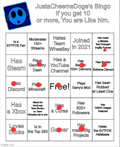 I found it so I did it for no reason (The mistake was me joining:) | image tagged in justacheemsdoge's bingo | made w/ Imgflip meme maker