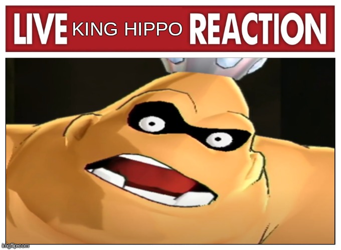 Live reaction | KING HIPPO | image tagged in live reaction | made w/ Imgflip meme maker