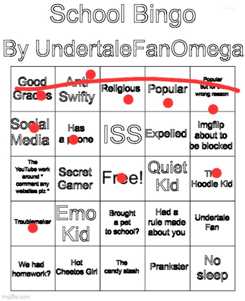 School Bingo | image tagged in school bingo | made w/ Imgflip meme maker