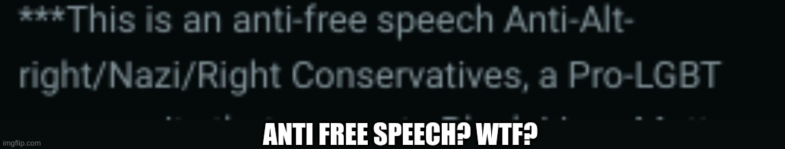 ANTI FREE SPEECH? WTF? | made w/ Imgflip meme maker