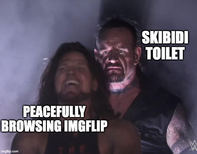 undertaker | SKIBIDI TOILET; PEACEFULLY BROWSING IMGFLIP | image tagged in undertaker,haha,so true memes,memes,funny memes | made w/ Imgflip meme maker