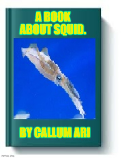 A BOOK ABOUT SQUID. BY CALLUM ARI | image tagged in book | made w/ Imgflip meme maker