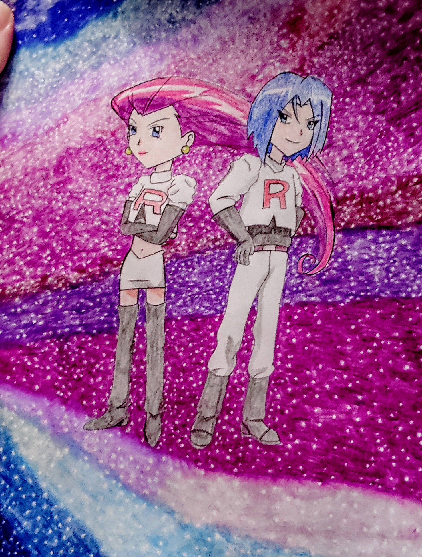 Team Rocket drawing! (Jessie and James from Pokémon) Blank Meme Template