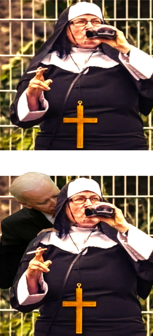 Biden hooks up with a Catholic nun Blank Meme Template