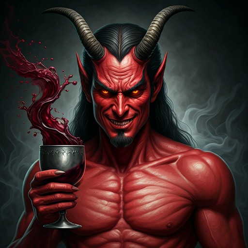 [AI] Devil with Goblet of Wine Blank Meme Template