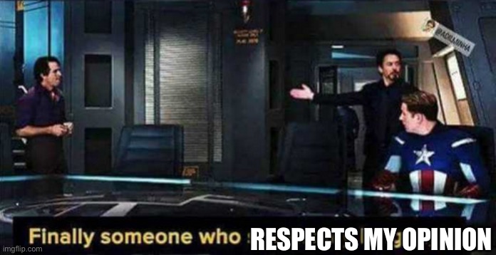 Finally someone who speaks my language | RESPECTS MY OPINION | image tagged in finally someone who speaks my language | made w/ Imgflip meme maker