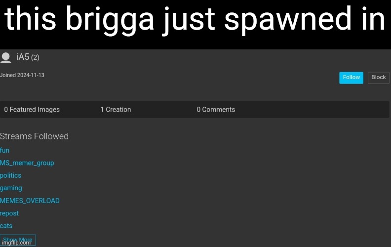 this brigga just spawned in | made w/ Imgflip meme maker