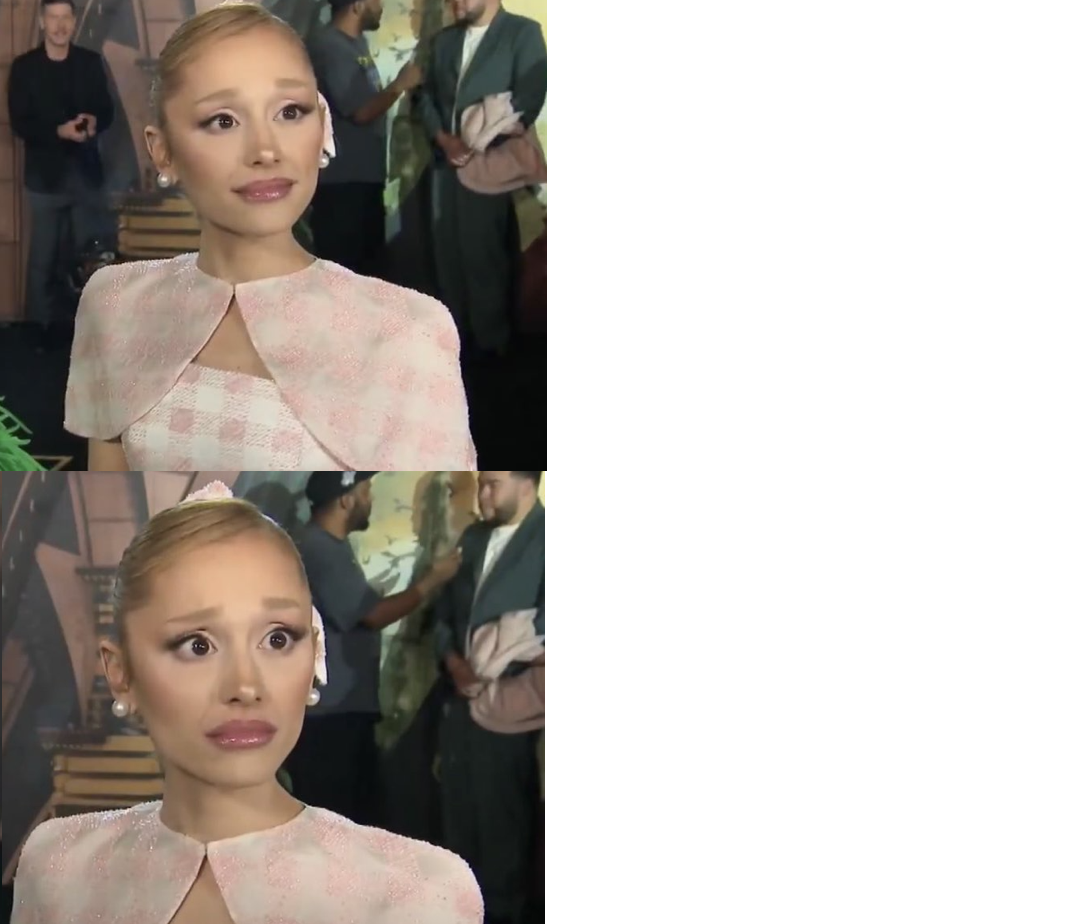 Ariana Grande Horrified Blank Meme Template