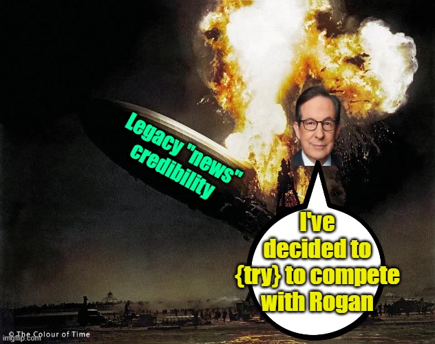 Should set a new standard for low viewership | Legacy "news" credibility; I've decided to {try} to compete with Rogan | image tagged in fake news,podcast,chris wallace,maga,trump | made w/ Imgflip meme maker