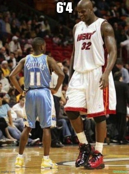 Tall vs Short Basketball | 6'4 | image tagged in tall vs short basketball | made w/ Imgflip meme maker