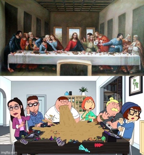 image tagged in last supper,peter griffin | made w/ Imgflip meme maker