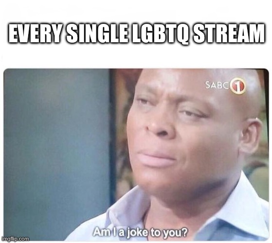 Am I a joke to you | EVERY SINGLE LGBTQ STREAM | image tagged in am i a joke to you | made w/ Imgflip meme maker