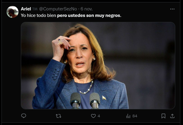 High Quality kamala yo hice todo bien pero ustedes son muy negros Blank Meme Template