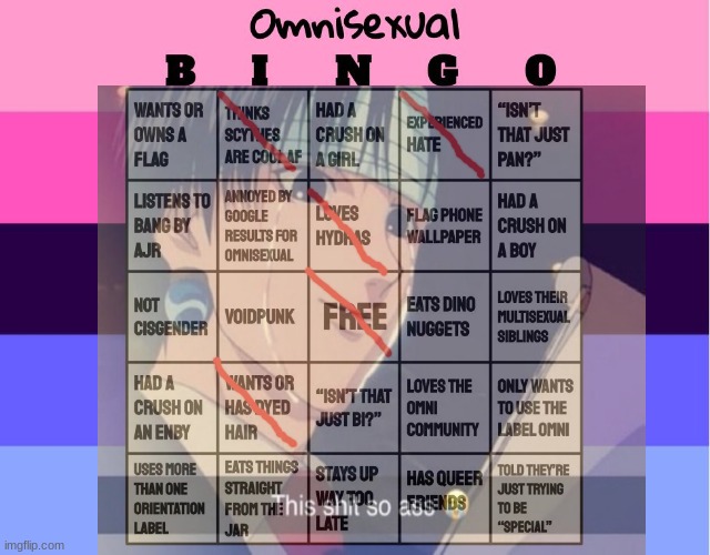 Omnisexual Bingo! | image tagged in omnisexual bingo | made w/ Imgflip meme maker