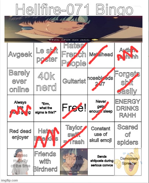 Le Hellfire bingo | image tagged in le hellfire bingo | made w/ Imgflip meme maker