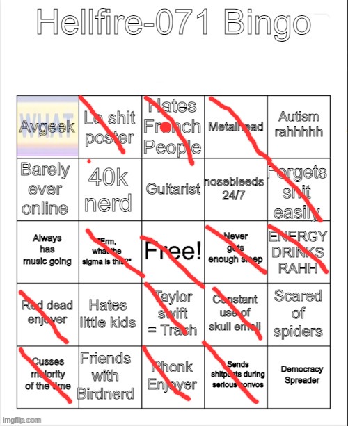 Le Hellfire bingo | image tagged in le hellfire bingo | made w/ Imgflip meme maker