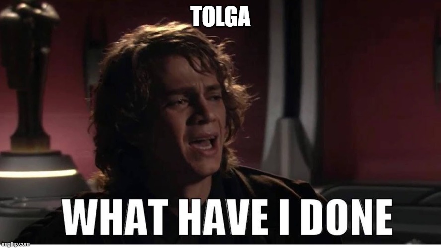 Anakin what have i done | TOLGA | image tagged in anakin what have i done | made w/ Imgflip meme maker