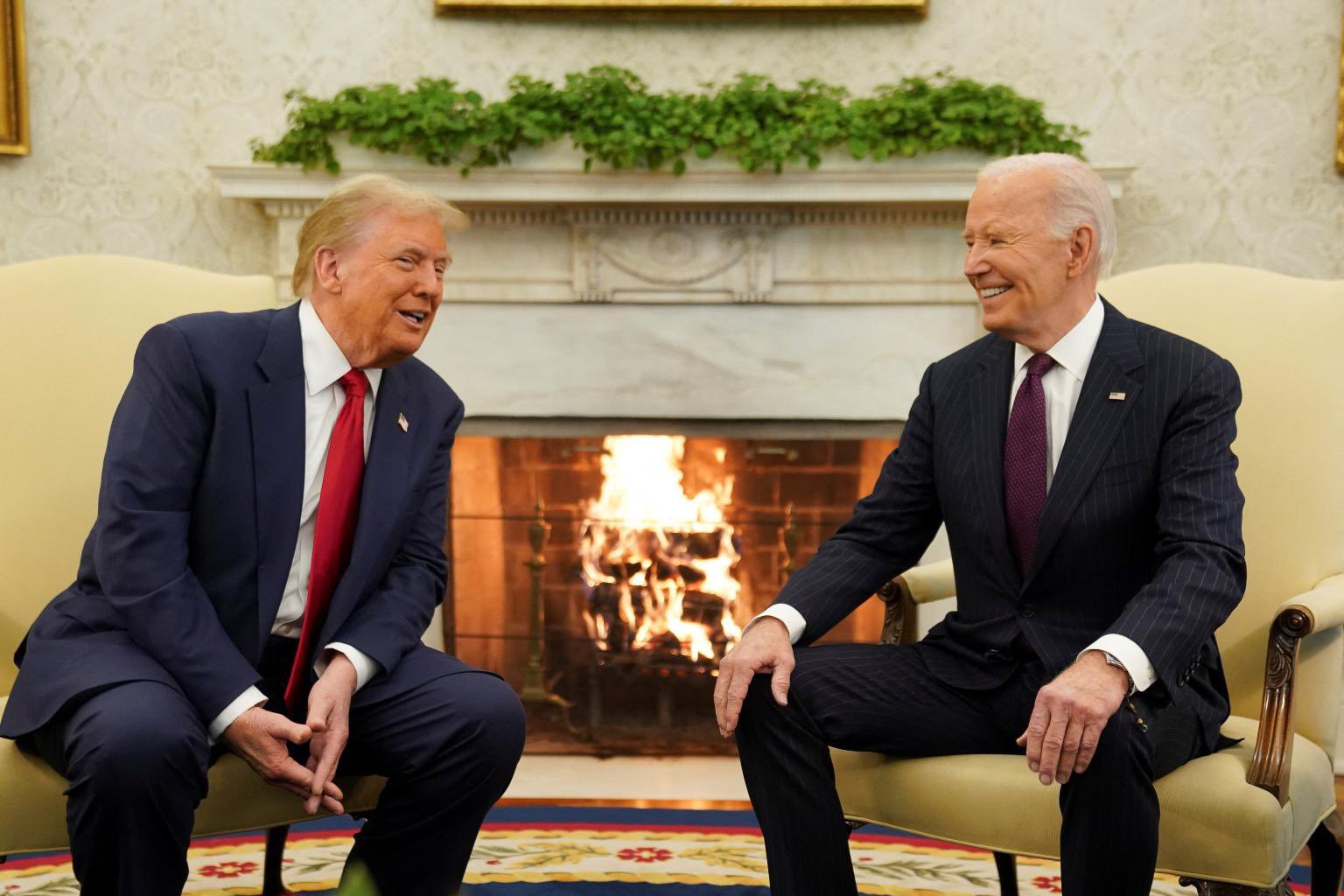 Donald Trump and Joe Biden Meeting Blank Meme Template