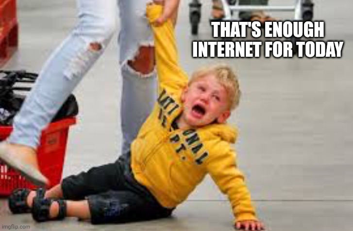 Tantrum store | THAT'S ENOUGH INTERNET FOR TODAY | image tagged in tantrum store | made w/ Imgflip meme maker