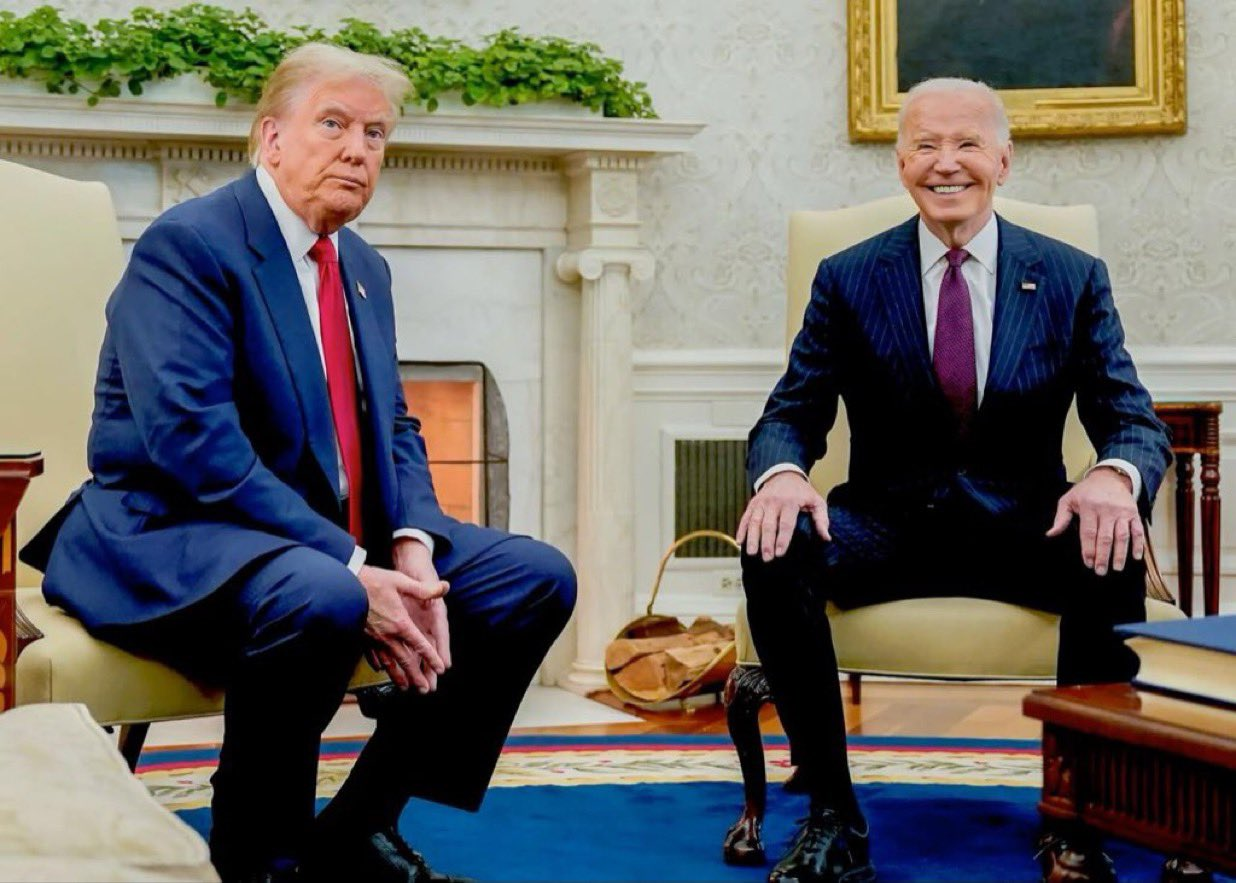 Trump sad Biden Happy Blank Meme Template