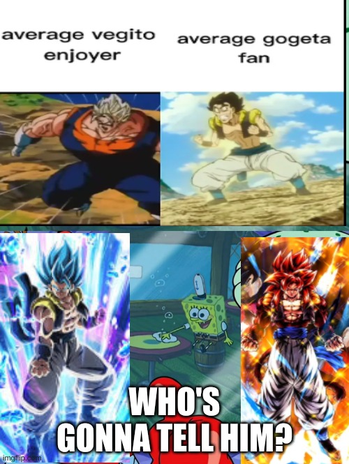 The Vegito Truth | WHO'S GONNA TELL HIM? | image tagged in how do we tell him | made w/ Imgflip meme maker