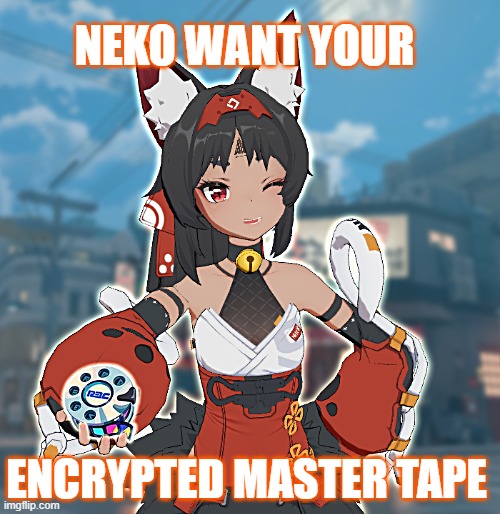 Pov : you lost 50/50 in zenless zone zero | NEKO WANT YOUR; ENCRYPTED MASTER TAPE | image tagged in memes | made w/ Imgflip meme maker