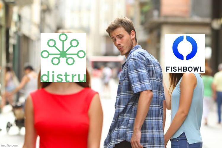 Distrcted Fishbowl | image tagged in memes,distracted boyfriend | made w/ Imgflip meme maker