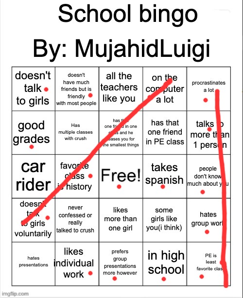 i rlly want to have a B or below plssss | image tagged in school bingo | made w/ Imgflip meme maker