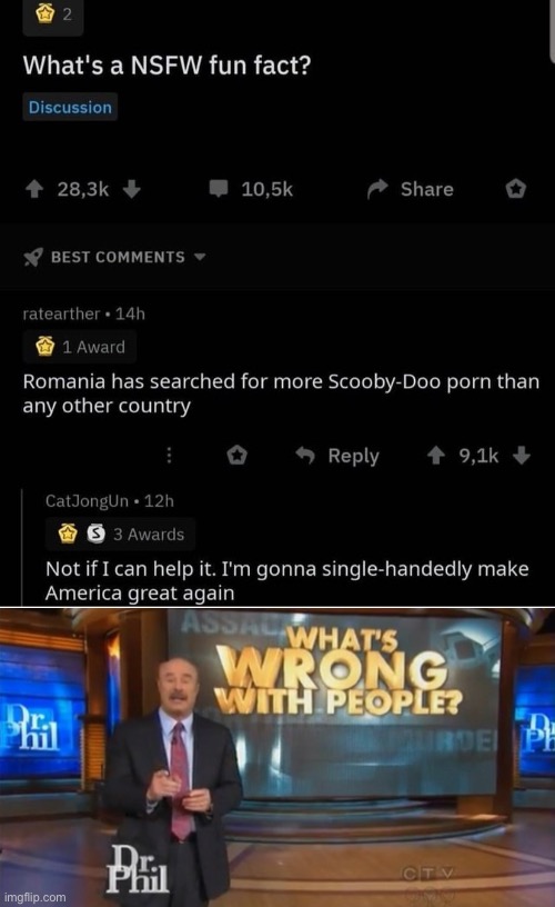 Why did I learn to read | image tagged in dr phil what's wrong with people,comments,reddit,romania,fun fact,scooby doo | made w/ Imgflip meme maker