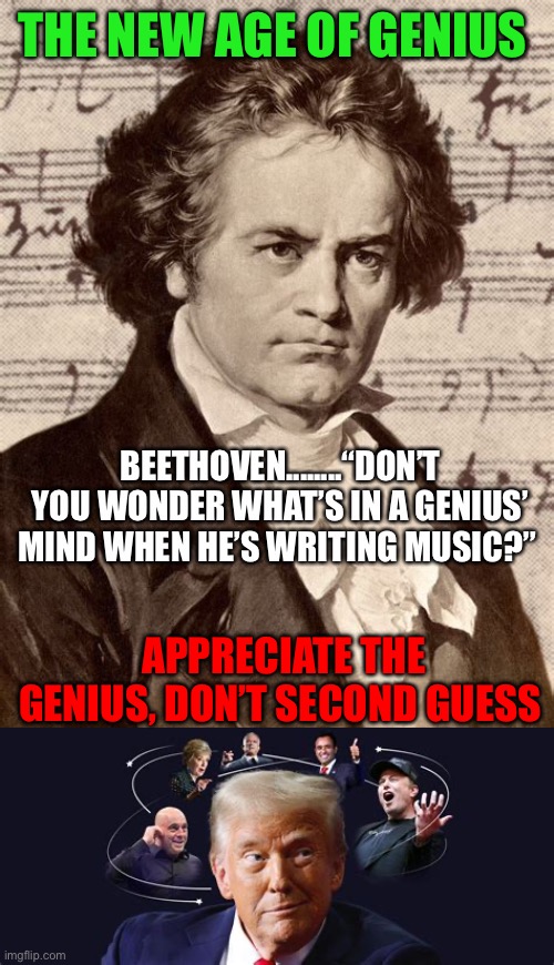 Genius, it’s not always understood | THE NEW AGE OF GENIUS; APPRECIATE THE GENIUS, DON’T SECOND GUESS | image tagged in gifs,president trump,genius | made w/ Imgflip meme maker