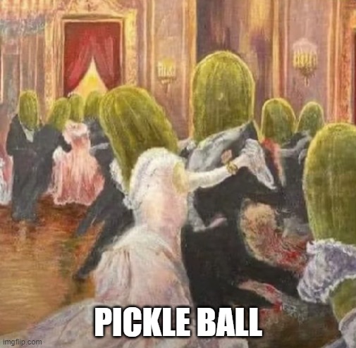 pickle ball | PICKLE BALL | image tagged in pickle | made w/ Imgflip meme maker