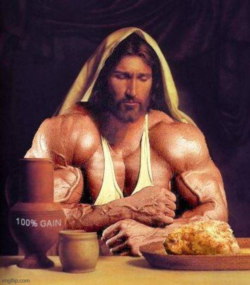 ProteinJesus | image tagged in proteinjesus | made w/ Imgflip meme maker