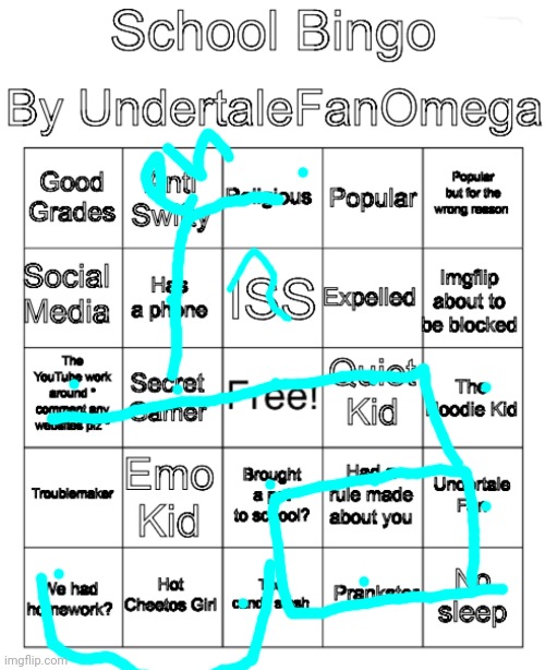 School Bingo | image tagged in school bingo | made w/ Imgflip meme maker