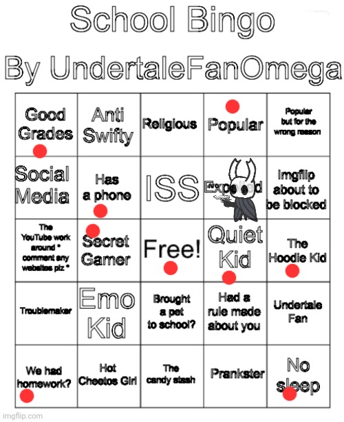 School Bingo | image tagged in school bingo | made w/ Imgflip meme maker