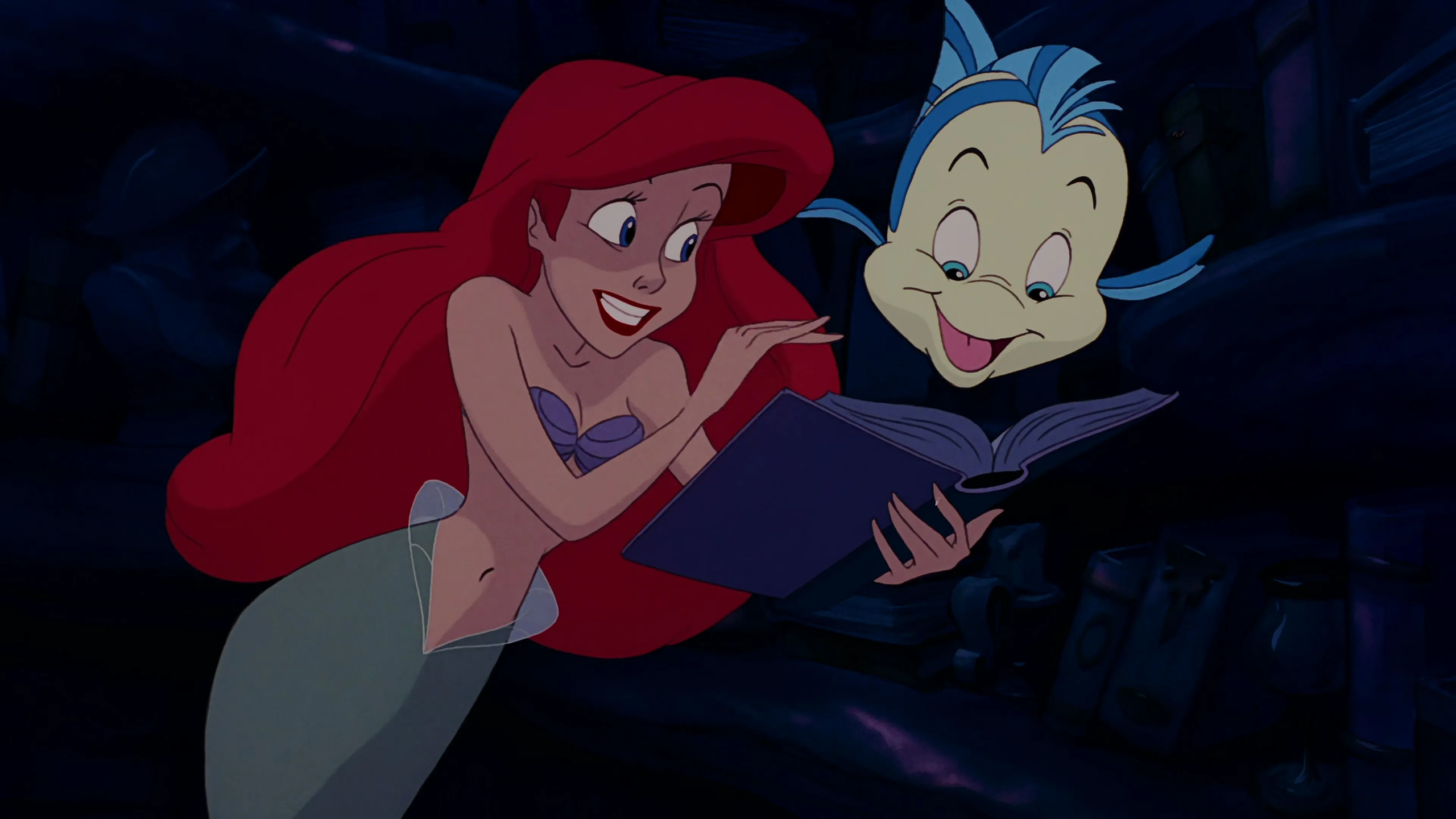 ariel reading Blank Meme Template