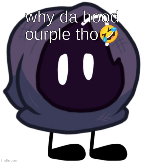 hoood | why da hood ourple tho🤣 | image tagged in hoood | made w/ Imgflip meme maker
