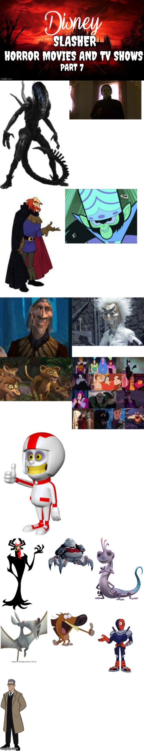 Disney Slasher Horror Movies and TV Shows Villains 7 Blank Meme Template