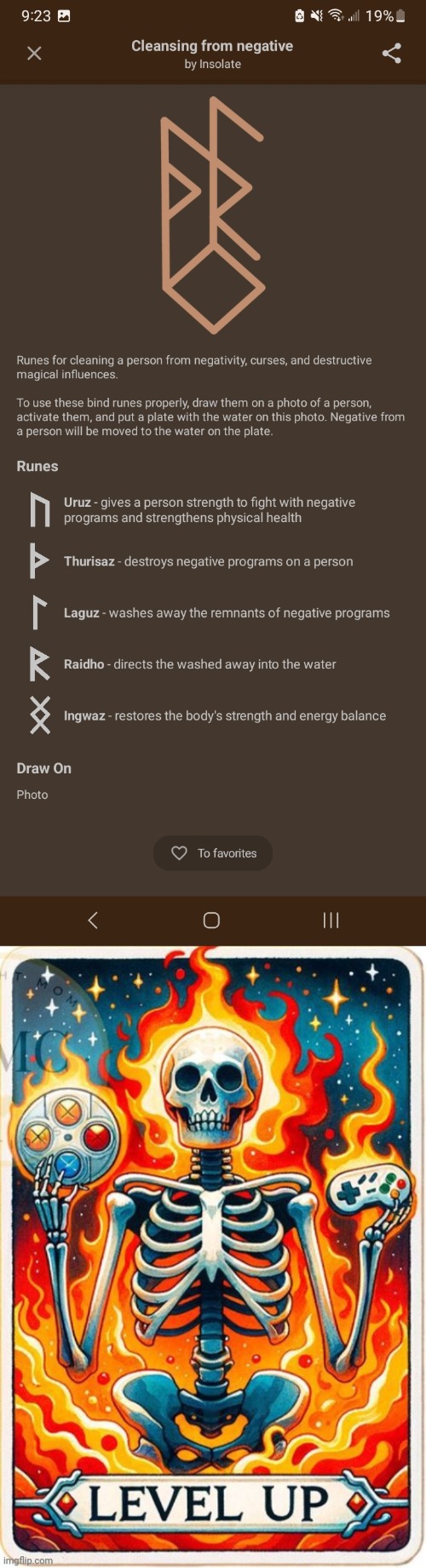 Tarot Rune | Level Up Cleanse From Negative Blank Meme Template